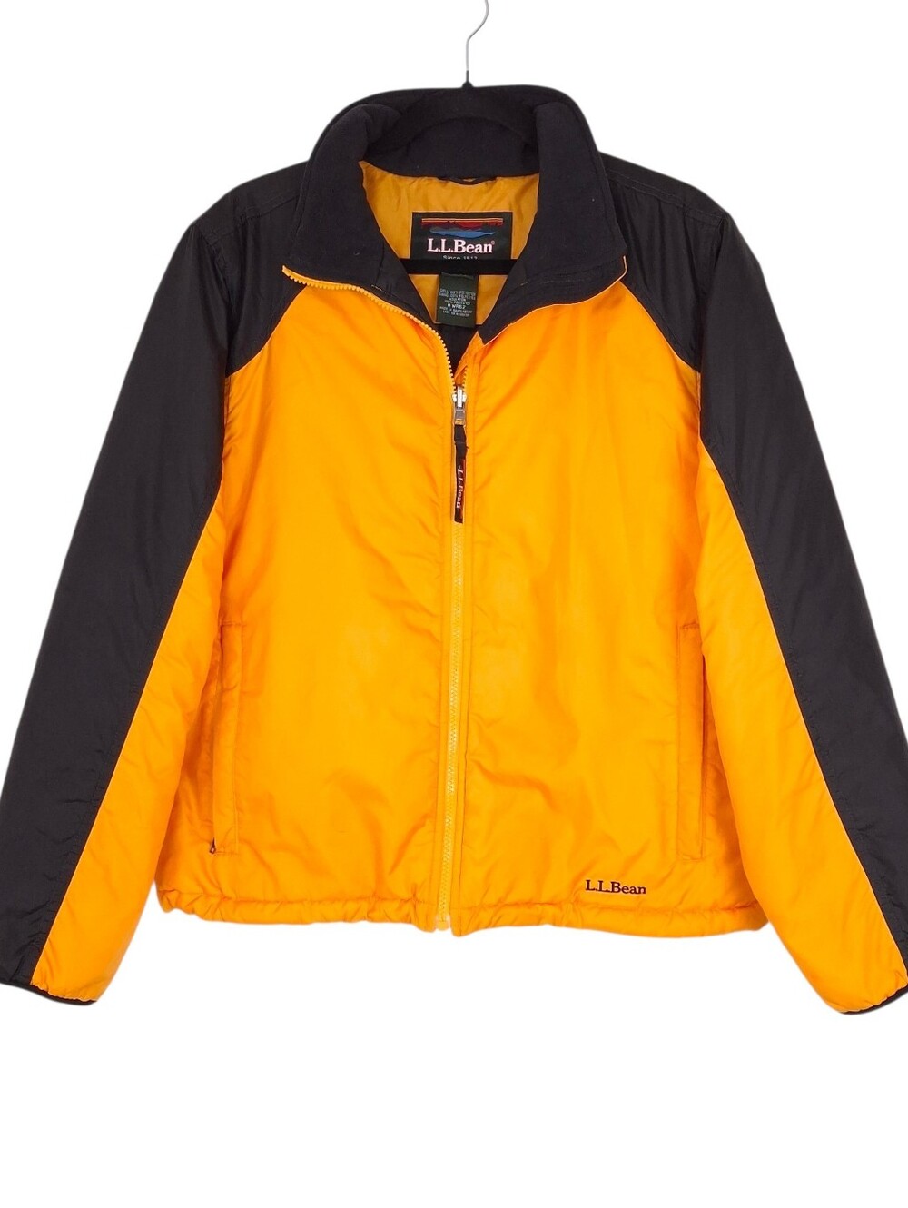 LL Bean Primaloft insulated winter jacket outdoor hiking orange high visibility
